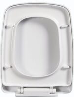 Elongated Square Toilet Seat with Adjustable Hinge Toilet Seats Soft Close, White Lid Quick Release Heavy Duty Easy to Clean Bathroom Lid