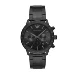 Emporio Armani Men's Chronograph Black Stainless Steel Watch (Model: AR11242), Black, Chronograph,Quartz Movement