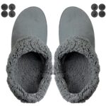 Endoto Fuzzy Liner Inserts for Crocs Clog, Replacement Warm Fur Fluffy Lining Socks for Croc(Grey)