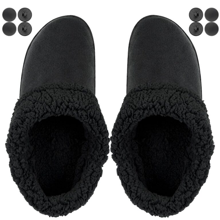 Endoto Fuzzy Liner Inserts for Crocs Clog, Replacement Warm Fur Fluffy Lining Socks for Croc(Black)