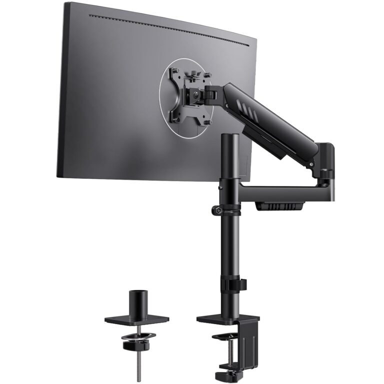 ErGear Single Monitor Arm, Adjustable Gaming Desk Monitor Mount for 13-34″ Screens, Up to 19.8 lbs, Enhanced Stability with Integrated C-Clamp, Upgraded Cable Management, VESA...
