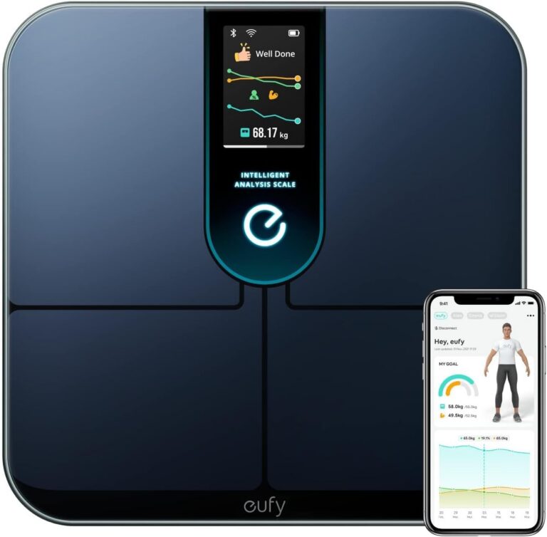 eufy by Anker Wi-Fi Fitness Tracking Smart Scale P3, Intelligent Analysis, 3D Virtual Body Mode, Bluetooth Weight Scale with Emojis, 16-Measurement Digital Scale with Heart...
