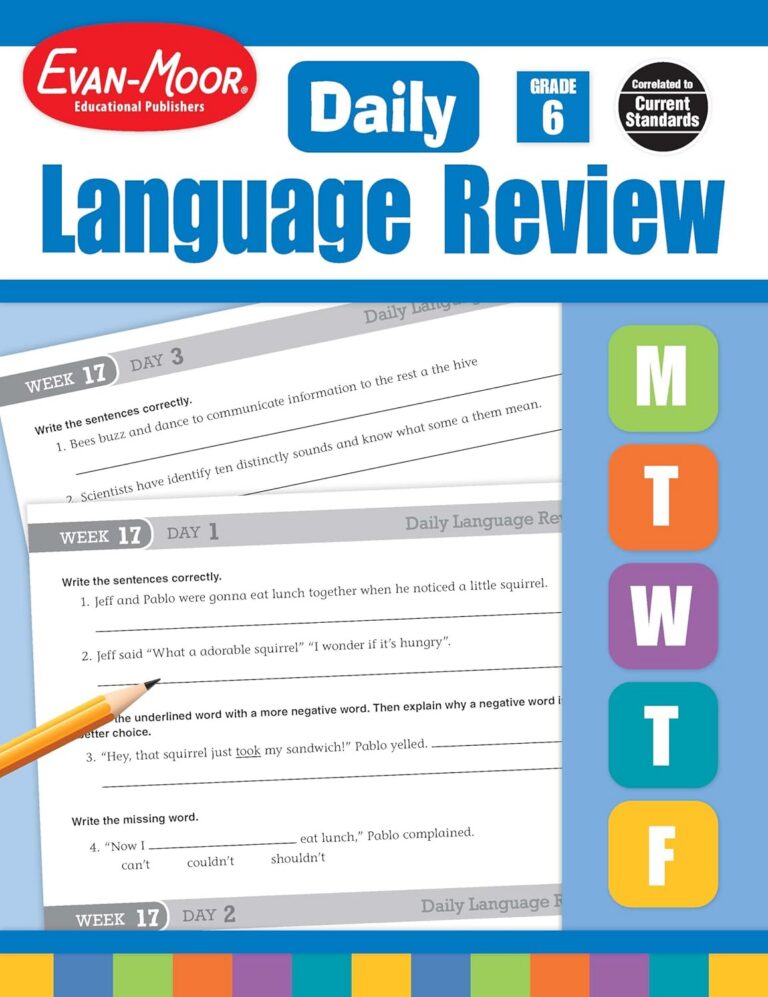Evan-Moor Daily Language Review, Grade 6, Activities, Homeschooling and Classroom Resource Workbook, Reproducible Worksheets, Teacher Edition, Daily Practice, Skills Assessment,...