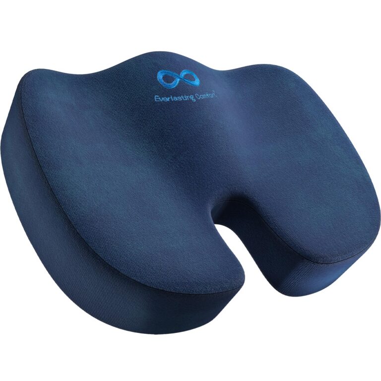 Everlasting Comfort Memory Foam Seat Cushion - Office Chair Cushion for Work, Travel, Car Support Pillow for Driving - Coussin Chaise for Sitting, Portable Lumbar Seat for...