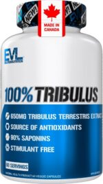 Evlution Nutrition Tribulus Terrestris for Men - Maximum Potency 90% Saponins Pure Tribulus - Stimulant Free Supplement for Men - Vegan & Gluten Free - 60 Servings