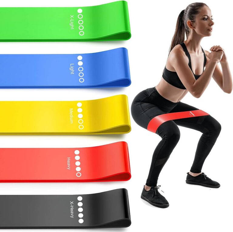 Exercise Bands - Basic Resistance Bands for Exercise, Exercise Bands Resistance Bands Set with 5 Strengths for Exercise & Rehab, Elastic Bands for Home Gym Workouts, Mini Loop...