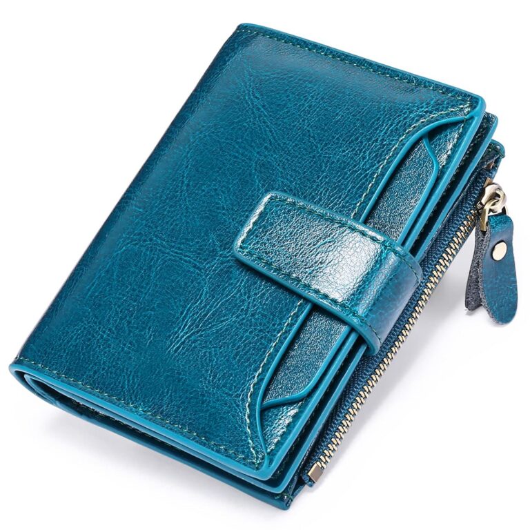 FALAN MULE Small Wallet for Women Leather Bifold Compact RFID Blocking Small Womens Wallet Purse