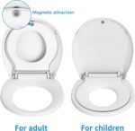 Family Toilet seat, Round Toilet Seat with Toddler Seat Built in, Potty Training Toilet Seat Round Fits Both Adult and Child, with Slow Close and Magnets- Round, Easy to Install...