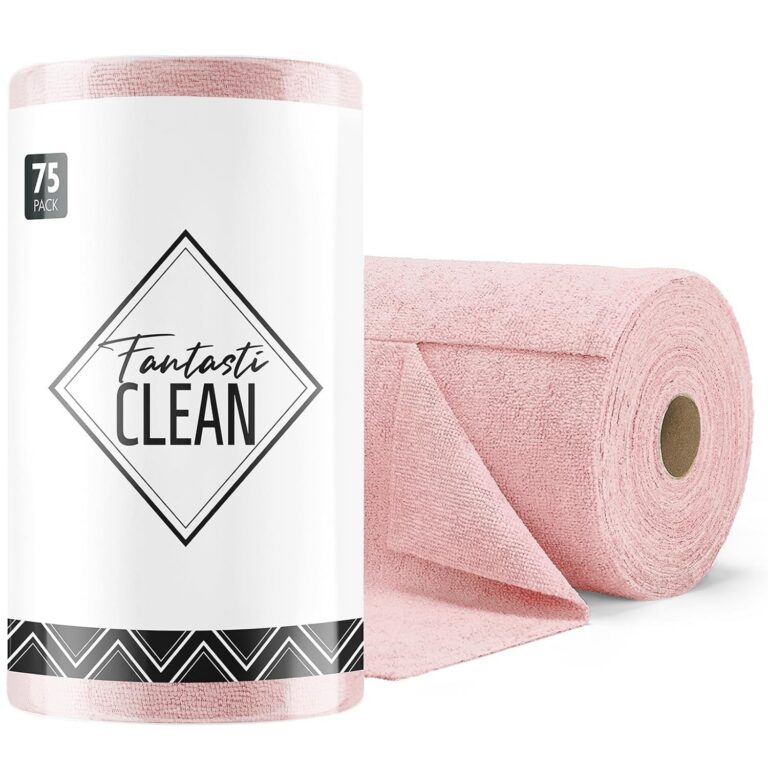 Fantasticlean Microfiber Cleaning Cloth Roll -75 Sheets, Tear Away Microfiber Towels, 30x30cm, Reusable, Washable, Scratch Free, Ultra Absorbent Dish Rags for Car, Home, Garage...