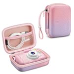 Fintie Kids Camera Case Compatible with Goopow/Seckton/Dylanto/Mgaolo/Masterbee/CIMELR/Desuccus Kids Digital Camera Toys, Children Carrying Bag, Birthday Festival Gift, Pink Horse