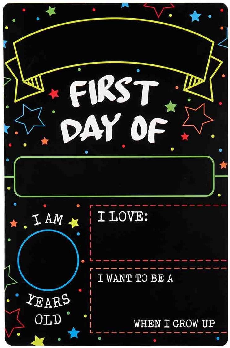 First Day Last Day of School Double Sided Sign (Dry Erase Board for Liquid Chalk Markers - 12" x 7.9")