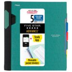 Five Star Advance Spiral Notebook-Standard Size, 5 Subject, College Ruled, 8.5 x 11 Inch Sheet Size, Green (73148)