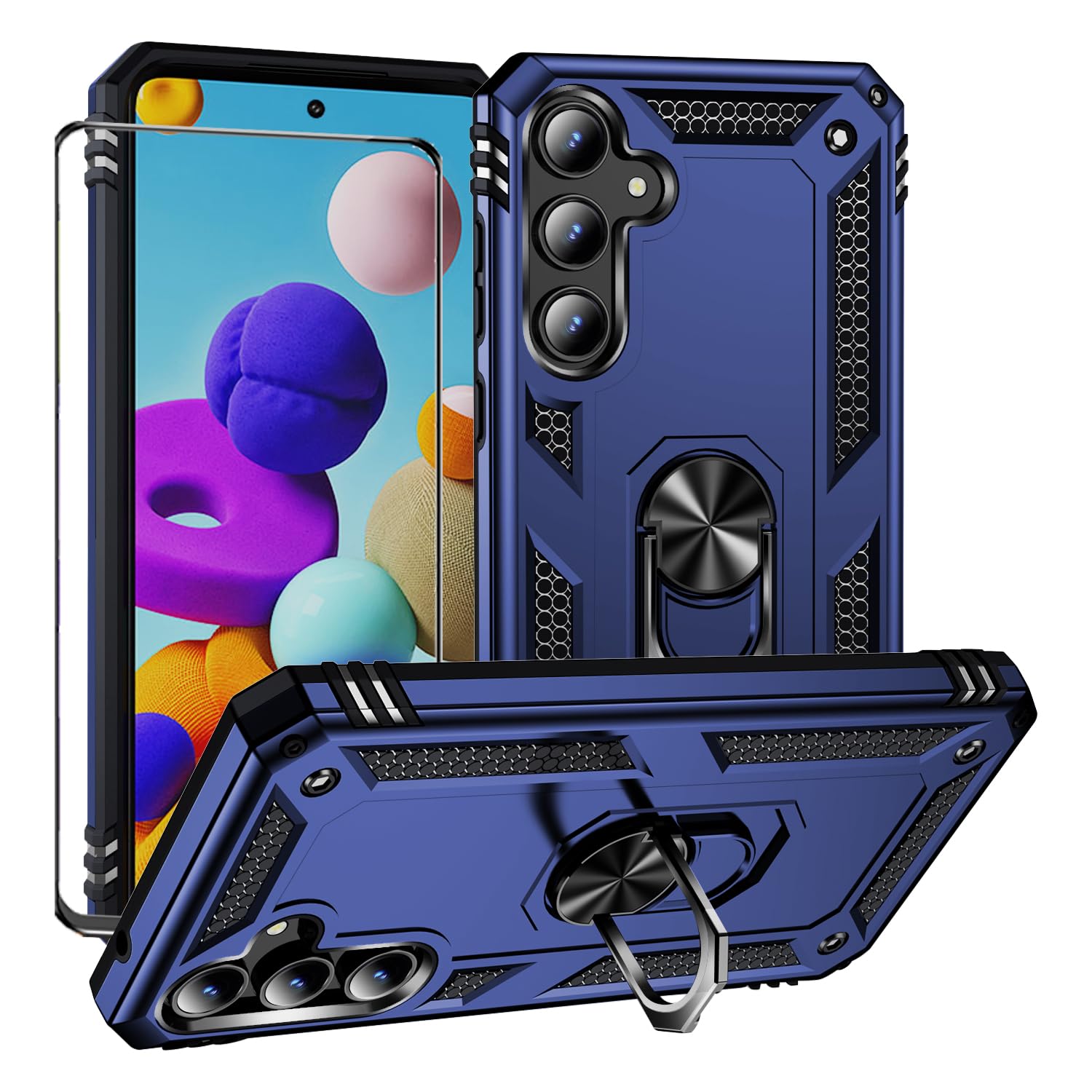 for Samsung Galaxy A35 5G Case with Screen Protector,Ring Kickstand Military Protective Shockproof Armor Dual Layer Protection Defender Back Cover Phone Case for Samsung A35 5G... for Samsung Galaxy A35 5G Case with Screen Protector,Ring Kickstand Military Protective Shockproof Armor Dual Layer Protection Defender Back Cover Phone Case for Samsung A35 5G...