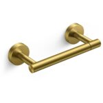 FORIOUS Toilet Paper Holder Wall Mount, Double Post Pivoting SUS 304 Stainless Steel Toilet Tissue Roll Holders Dispenser for Bathroom, Washroom, Brushed Gold