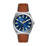 Fossil Men's Everett Three-Hand Date Brown Leather Watch, FS6115