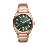 Fossil Men's Everett Three-Hand Date Rose Gold-Tone Stainless Steel Bracelet Watch (Model: FS6074)