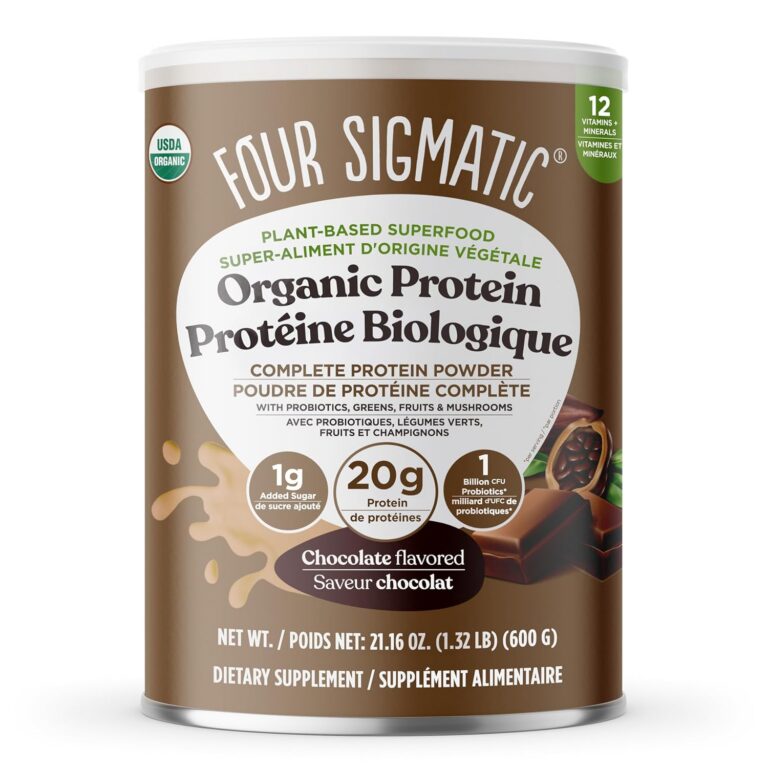 Four Sigmatic Organic Plant-Based Protein Powder | Creamy Cacao Protein with Lion’s Mane, Chaga, Cordyceps and More | Clean Vegan Protein Elevated for Brain Function and Immune...