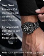 Fullmosa Quick Release Watch Strap, Stainless Steel Replacement Watch Bands 16mm, 18mm, 20mm, 22mm and 24mm Compatible with Samsung Huawei Garmin Watch Band for Men and Women