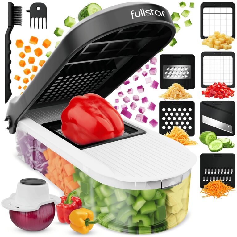 Fullstar Vegetable Chopper & Mandoline Slicer - Julienne Cutter Dicer Grater for Food Veggie Onion Cucumber Tomato Salad Potato Cheese - Kitchen Essentials & Gadgets (Compact...