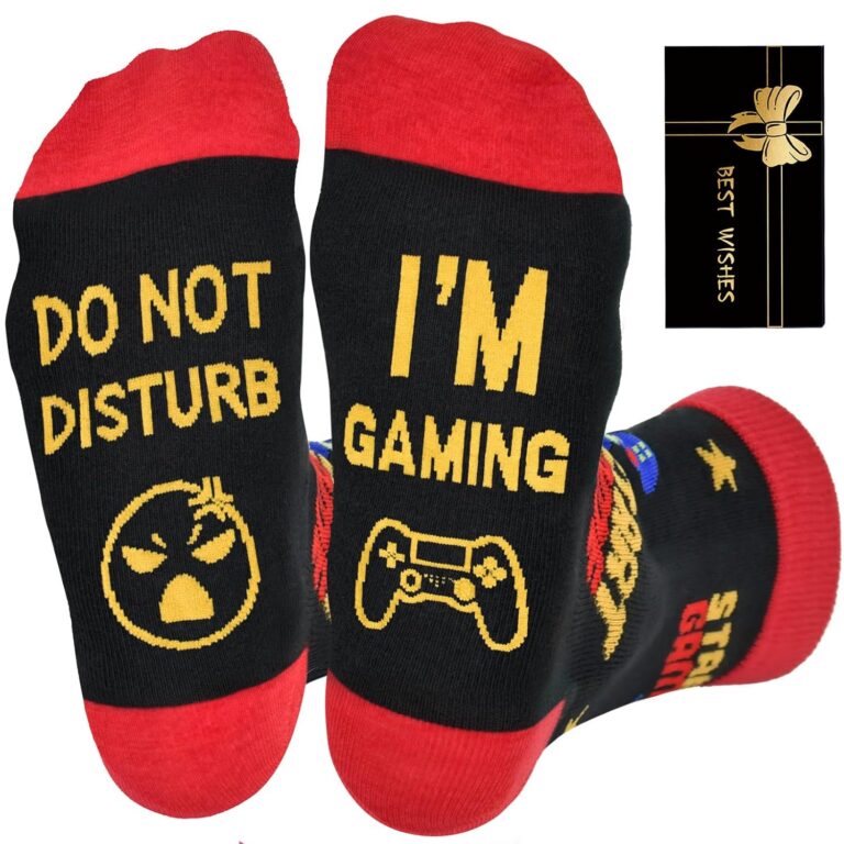 Gaming Socks Funny Gifts for Men Novelty Socks for Christmas Family Gifts Ideas for Birthday Fun Funky Presents for Dad