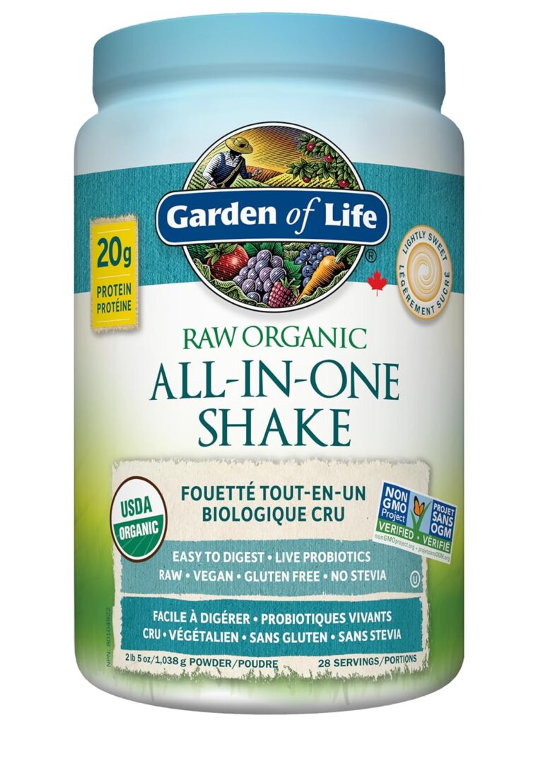 Garden Of Life Raw All-in-One Nutritional Shake, Lightly Sweet, (28 servings- 1038g.) Packed with 20 grams of Certified Organic Plant Protein packed with incredible nutrition to...