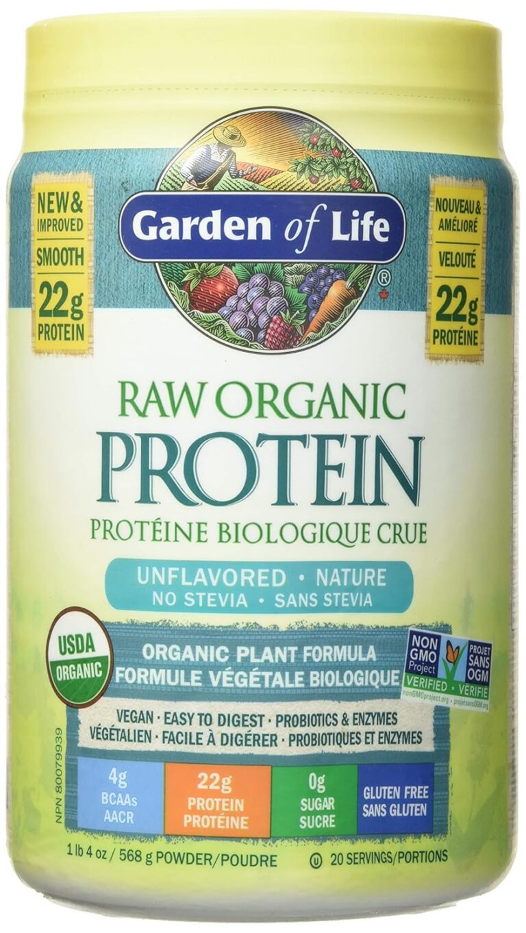 Garden Of Life Raw Organic Protein, Unflavored, 568g. Packed with 22 Grams of Certified Organic Plant Protein, including organic peas grown and processed in Canada. Assists in...