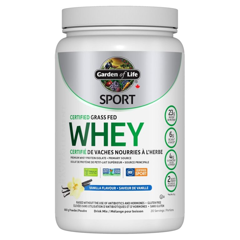 Garden of Life Sport Certified Grass Fed Whey Vanilla, 660 Gram Garden of Life SPORT Certified Grass Fed Whey Protein (Vanilla) for Exercise Support. Rigorously tested, NSF...