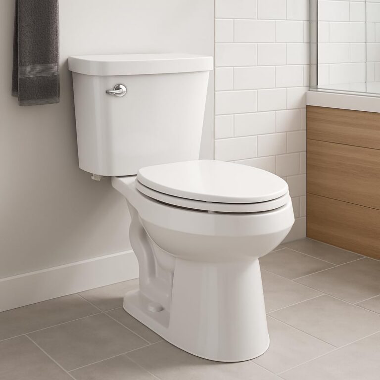 Garvee Two-Piece Toilet Elongated ADA 17.5 in High, Soft-Close Seat & Comfort Height, Universal 12 in Rough-in– Sleek White for Modern Bathrooms