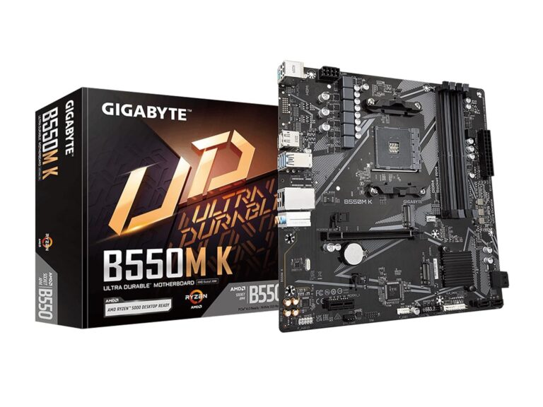 GIGABYTE B550M K (AM4/ AMD/ B550/ Micro-ATX/Dual M.2/ SATA 6Gb/s/USB 3.2 Gen 1/ Realtek GbE LAN/PCIe 4.0/ Motherboard)