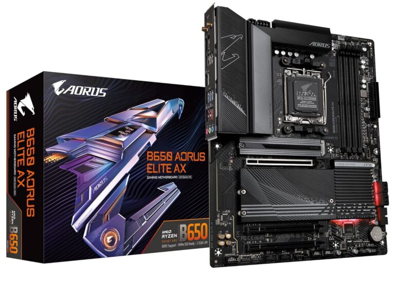 GIGABYTE B650 AORUS Elite AX (AM5/ LGA 1718/ AMD B650/ ATX/ 5-Year Warranty/ DDR5/ M.2/ PCIe 5.0/ USB 3.2 Gen2X2 Type-C/WiFi 6E/ 2.5GbE LAN/Q-Flash Plus/EZ-Latch/Gaming...