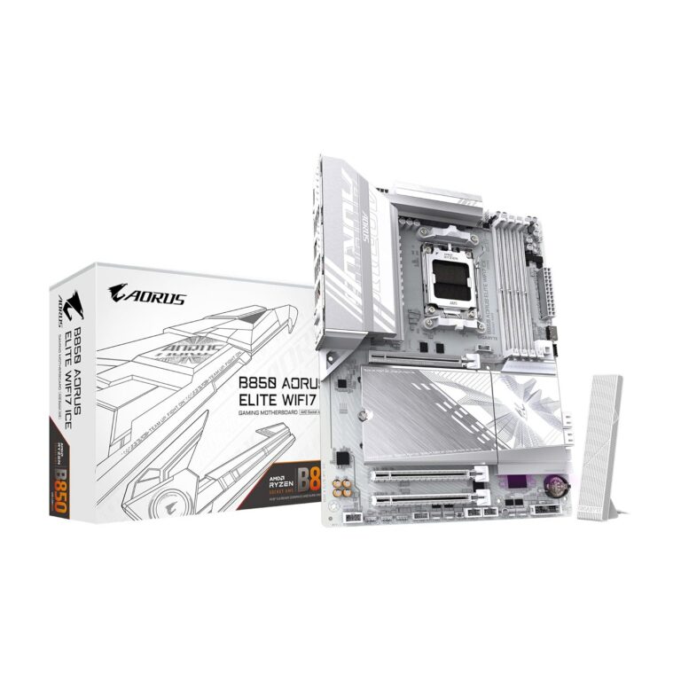 GIGABYTE B850 AORUS Elite WIFI7 ICE AMD AM5 LGA 1718 Motherboard, ATX, DDR5, 3X M.2, PCIe 5.0, USB-C, WIFI7, 2.5GbE LAN, EZ-Latch, 5-Year Warranty