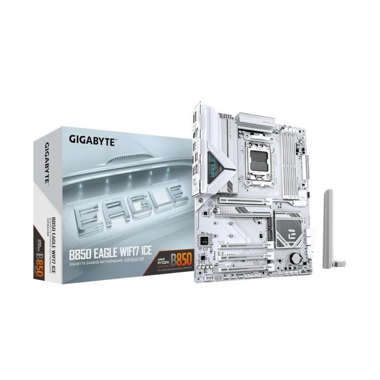 GIGABYTE B850 Eagle WIFI7 ICE AMD AM5 LGA 1718 Motherboard, ATX, DDR5, 3X M.2, PCIe 5.0, USB-C, WIFI7, 2.5GbE LAN, EZ-Latch