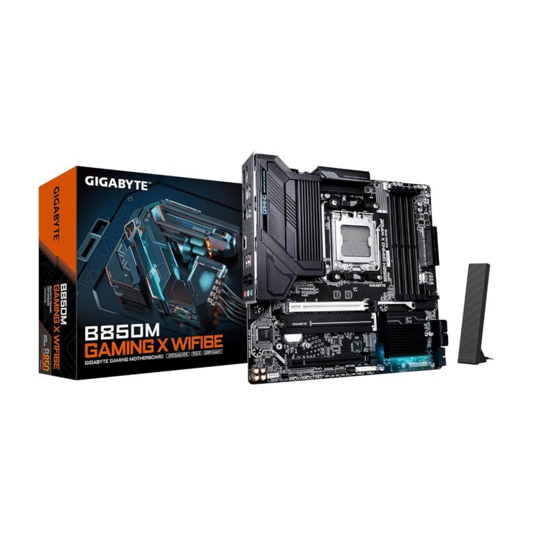 GIGABYTE B850M Gaming X WIFI6E AMD AM5 LGA 1718 Motherboard, mATX, DDR5, 2X M.2, PCIe 5.0, USB-C, WIFI6E, 2.5GbE LAN, EZ-Latch, 5-Year Warranty