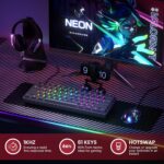GK61 Mechanical Gaming Keyboard - 61 Keys Multi Color RGB Illuminated LED Backlit Wired Programmable for PC/Mac Gamer Tactile (Gateron Optical Brown)