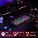 GK61 Mechanical Gaming Keyboard - 61 Keys Multi Color RGB Illuminated LED Backlit Wired Programmable for PC/Mac Gamer Tactile (Gateron Optical Brown)