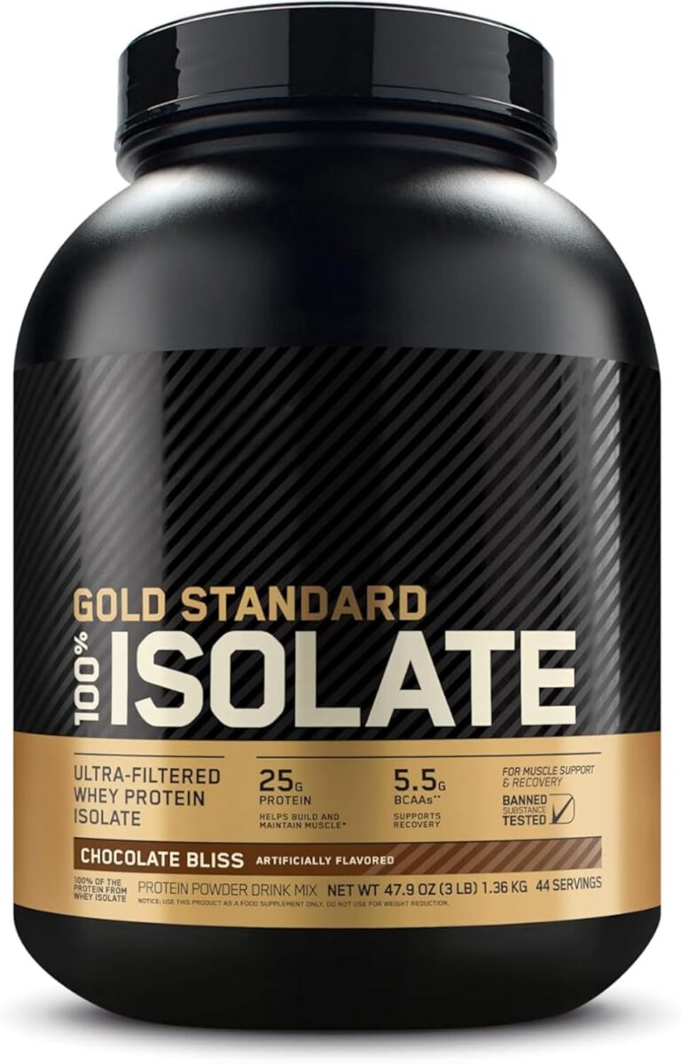 Gold Standard 100% Isolate Whey Protein Powder | Hydrolyzed & Ultra-Filtered Whey Protein Isolate | 25g Protein, 5.5g Naturally Occurring BCAAs | Low Sugar, Low Carb, Low Fat,...