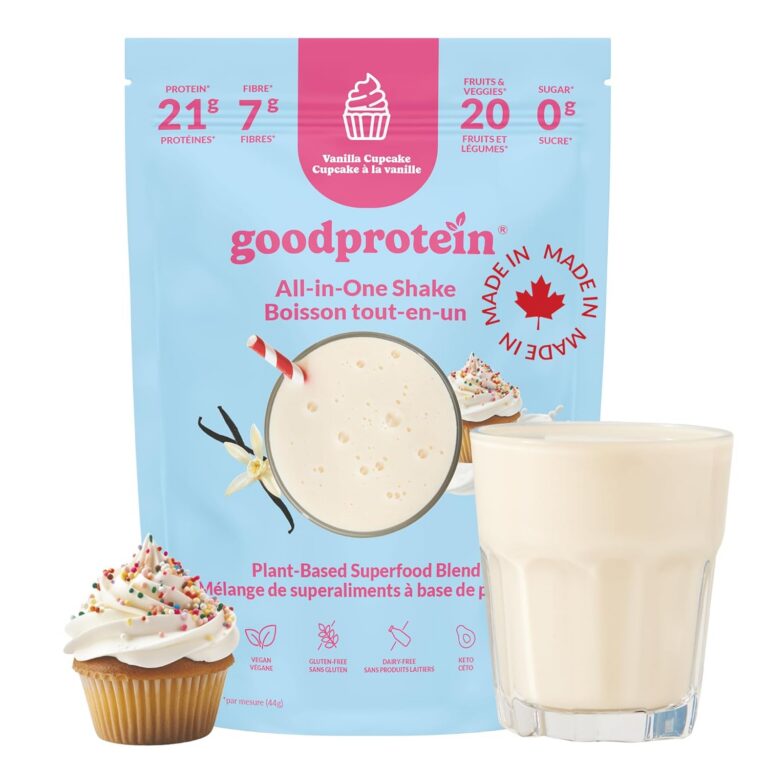 Good Protein Vegan Plant-based Protein Powder 100% Natural, Non-GMO, Dairy-free, Gluten-free, Soy-free, No Added Sugar and Nothing Artificial. Vanilla Cupcake All-in-One Shake...