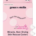 grace & stella Award Winning Invisible Skin Rescue Covers with Hydrocolloid (Round, 36 Count) - With Salicylic Acid and Tea Tree for Absorbing Impurities - Dermatologist Tested...