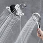 GRICH Shower Head with Handheld Spray Combo: 2 in 1 Rainfall Shower Heads high Pressure & Handheld Shower Head, 9 Spray Modes/Settings Detachable Shower Head with Hose cUPC and...