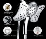 GRICH Shower Head with Handheld Spray Combo: 2 in 1 Rainfall Shower Heads high Pressure & Handheld Shower Head, 9 Spray Modes/Settings Detachable Shower Head with Hose cUPC and...