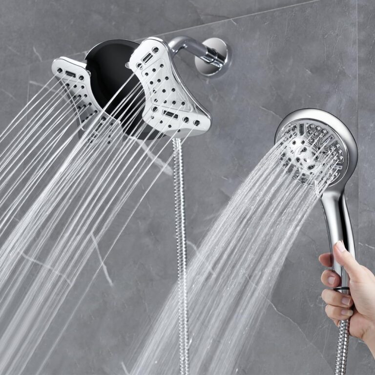 GRICH Shower Head with Handheld Spray Combo: 2 in 1 Rainfall Shower Heads high Pressure & Handheld Shower Head, 9 Spray Modes/Settings Detachable Shower Head with Hose cUPC and...