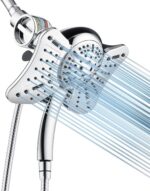 GRICH Shower Head with Handheld Spray Combo: 2 in 1 Rainfall Shower Heads high Pressure & Handheld Shower Head, 9 Spray Modes/Settings Detachable Shower Head with Hose cUPC and...