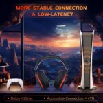 Gtheos 2.4GHz Wireless Gaming Headset for PS5, PS4 Fortnite & Call of Duty/FPS Gamers, PC, Nintendo Switch, Gaming Headphones with Mic, Bluetooth 5.3 Gaming Headset, Stereo...