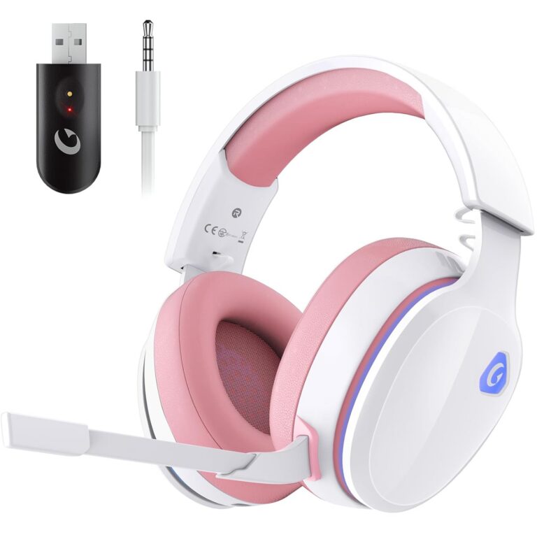 Gtheos 2.4GHz Wireless Gaming Headset for PS5, PS4 Fortnite & FPS Gamers, PC, Nintendo Switch, Bluetooth 5.3 Gaming Headphones with Noise Canceling Mic, Stereo Sound, 40+Hr...