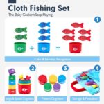 hahaland Montessori Toys for 1 Year Old - Toddler Toys for 1 2 Year Old Boys Girls Toy, Montessori Educational Baby Toy 6-12-18 Months, 10 in 1 Fishing Game with Baby Stacking Cups