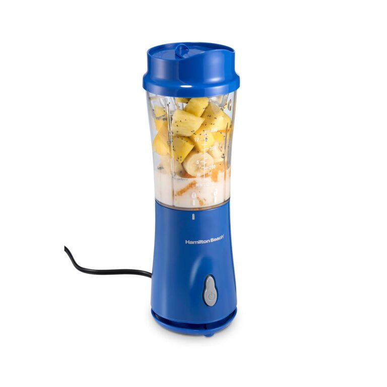 Hamilton Beach Personal Smoothie Blender With 14 Oz Travel Cup And Lid, Blue 51132