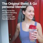 Hamilton Beach Shakes and Smoothies with BPA-Free Personal Blender, 14 oz, Red
