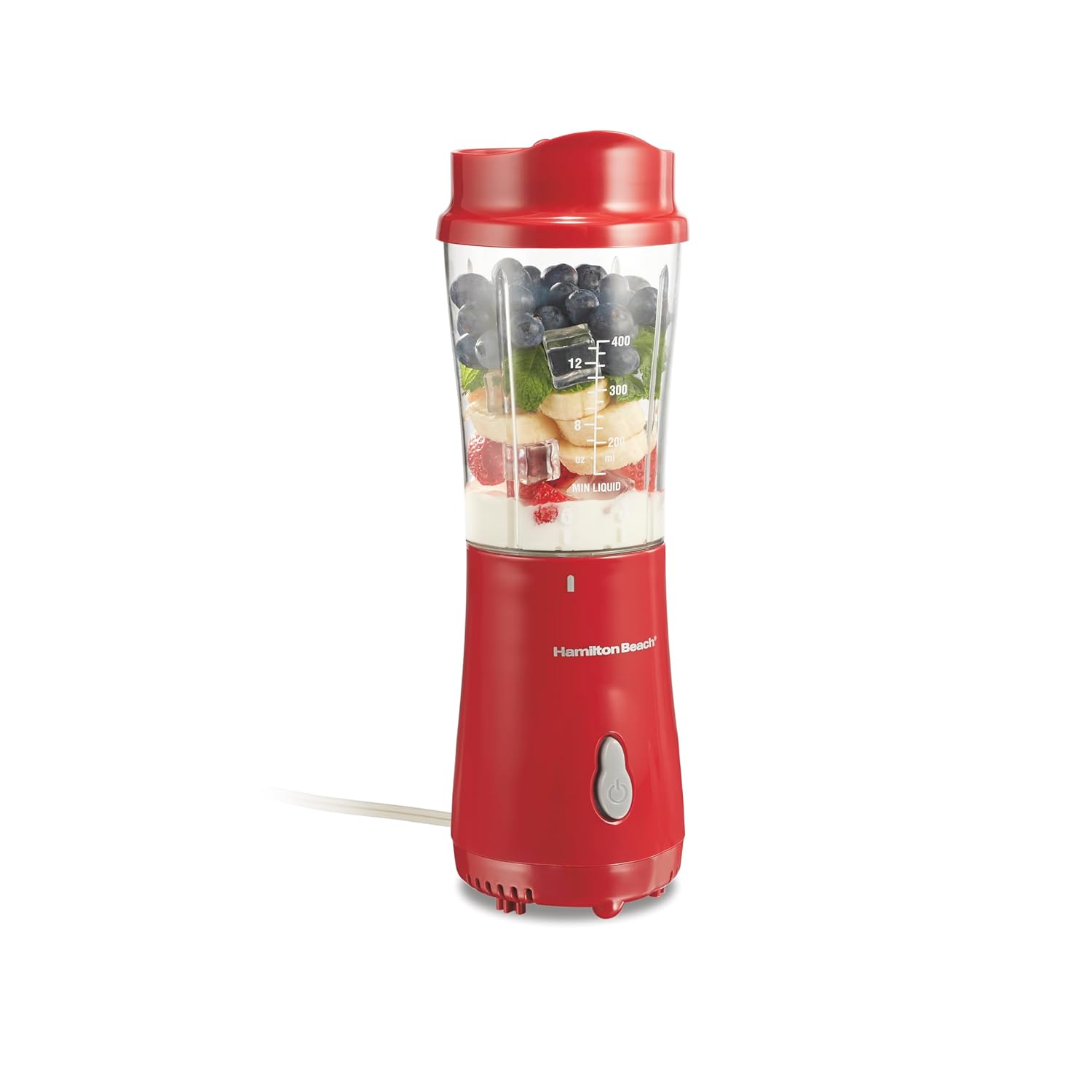Hamilton Beach Shakes and Smoothies with BPA-Free Personal Blender, 14 oz, Red Hamilton Beach Shakes and Smoothies with BPA-Free Personal Blender, 14 oz, Red