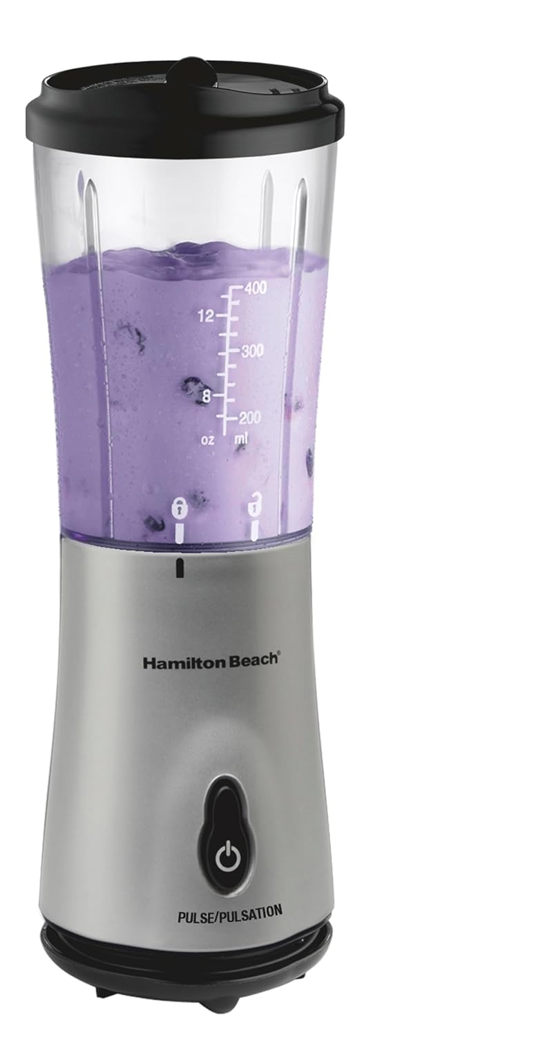 Hamilton Beach® Single-Serve Blender with Travel Lid 14 oz.,Silver, 51107C Hamilton Beach® Single-Serve Blender with Travel Lid 14 oz.,Silver, 51107C