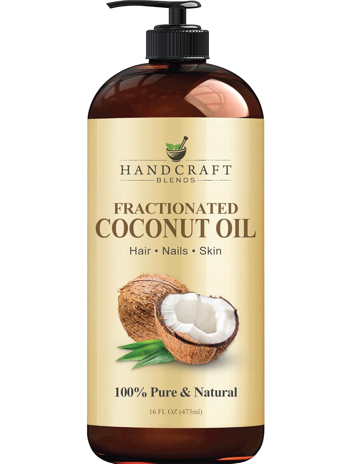 Handcraft Blends Fractionated Coconut Oil - 473 ml - 100% Pure and Natural - Premium Grade Carrier Oil for Skin and Hair - Hair and Body - Massage - Hair Tonic Handcraft Blends Fractionated Coconut Oil - 473 ml - 100% Pure and Natural - Premium Grade Carrier Oil for Skin and Hair - Hair and Body - Massage - Hair Tonic